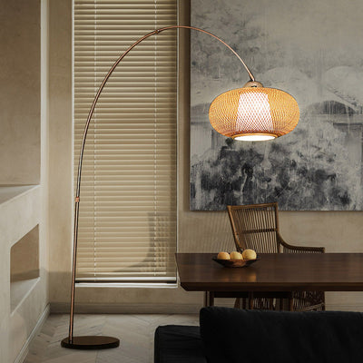 Bamboo Floor Lamp, Arc Reading Light, Living Room Light