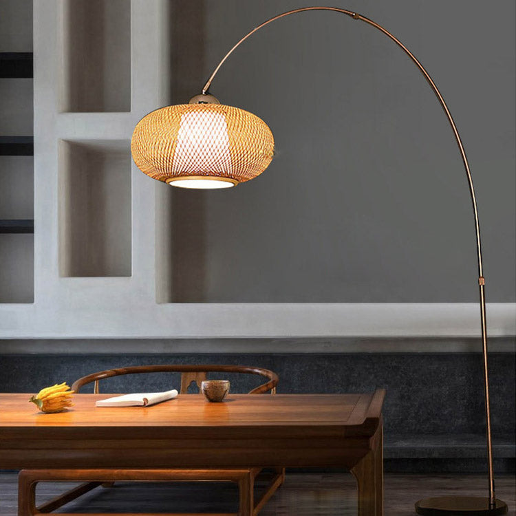 Bamboo Floor Lamp, Arc Reading Light, Living Room Light