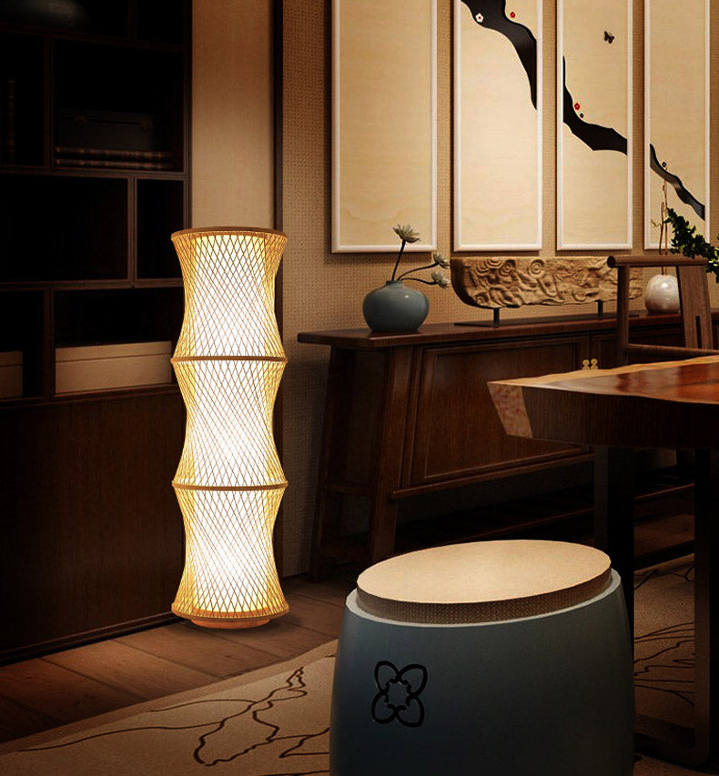 Bamboo Japanese Floor Lamp, Bedroom Light, Living Room Light