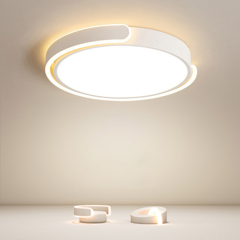 C-Shaped Round Ceiling Light, Flush Mount Ceiling Fixture, Bedroom Ceiling Light