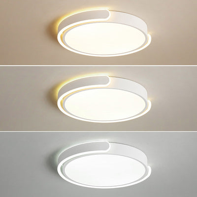 C-Shaped Round Ceiling Light, Flush Mount Ceiling Fixture, Bedroom Ceiling Light