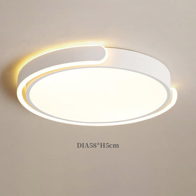 C-Shaped Round Ceiling Light, Flush Mount Ceiling Fixture, Bedroom Ceiling Light