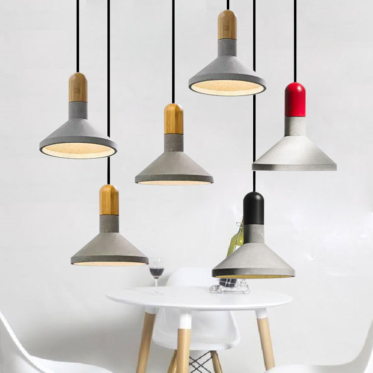 Cement Pendant Light, Retro Bedroom Light, Living Room Light