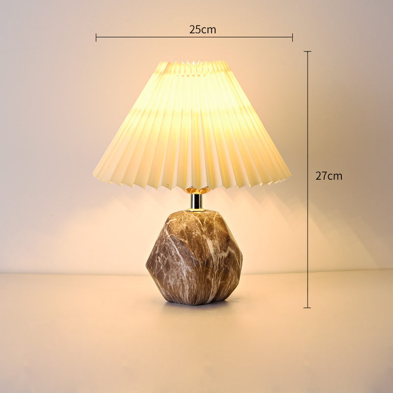 Ceramic Pleated Table Lamp, Bedside Table Lamp, Modern Bedside Lamp