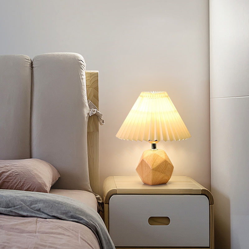 Ceramic Pleated Table Lamp, Bedside Table Lamp, Modern Bedside Lamp