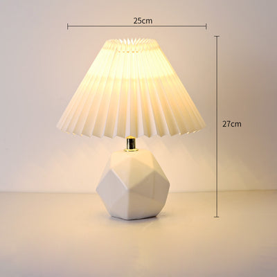 Ceramic Pleated Table Lamp, Bedside Table Lamp, Modern Bedside Lamp