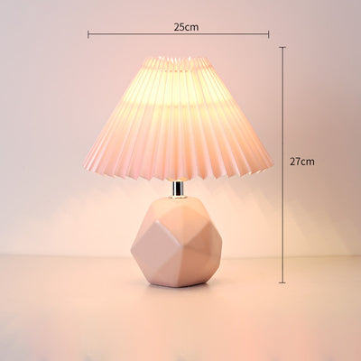 Ceramic Pleated Table Lamp, Bedside Table Lamp, Modern Bedside Lamp