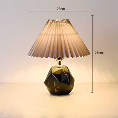 Ceramic Pleated Table Lamp, Bedside Table Lamp, Modern Bedside Lamp