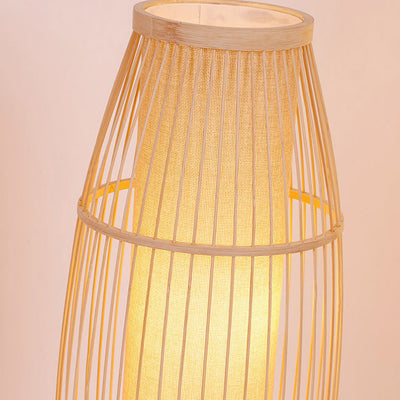 Wicker Floor Lamp, Hand Knitting Living Room Light, Bedroom Light