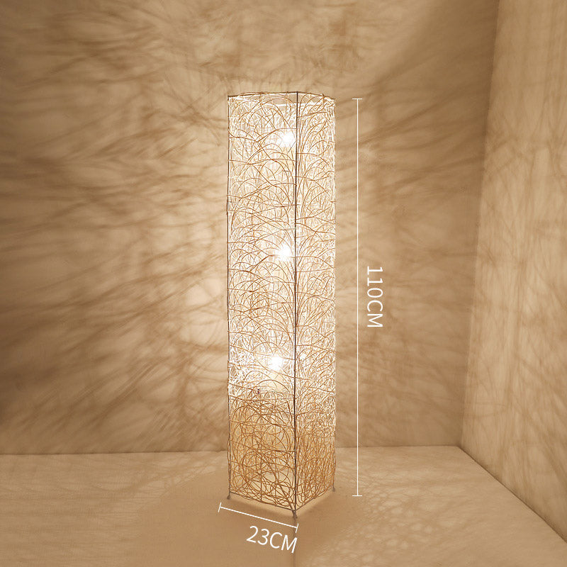 Modern Floor Lamp, Rattan Living Room Light, Bedroom Light