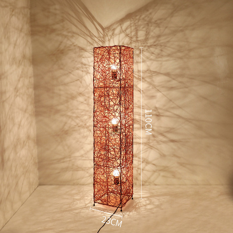 Modern Floor Lamp, Rattan Living Room Light, Bedroom Light