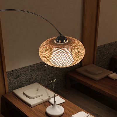 Wicker Floor Lamp, Retro Living Room Light, Bedroom Light