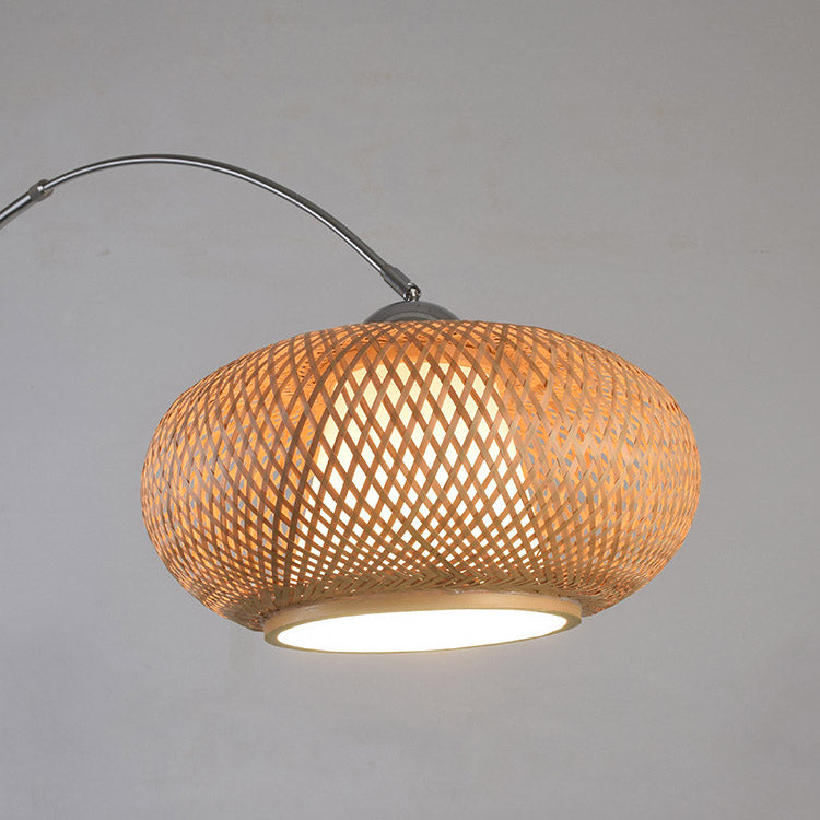 Wicker Floor Lamp, Retro Living Room Light, Bedroom Light