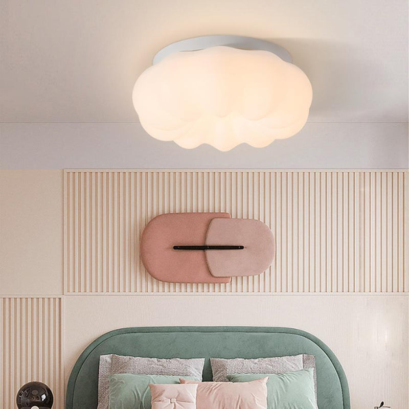 Cloudy Round Ceiling Light, Flush Mount Ceiling Fixture, Bedroom Ceiling Light, Pumpkin Ceiling Light