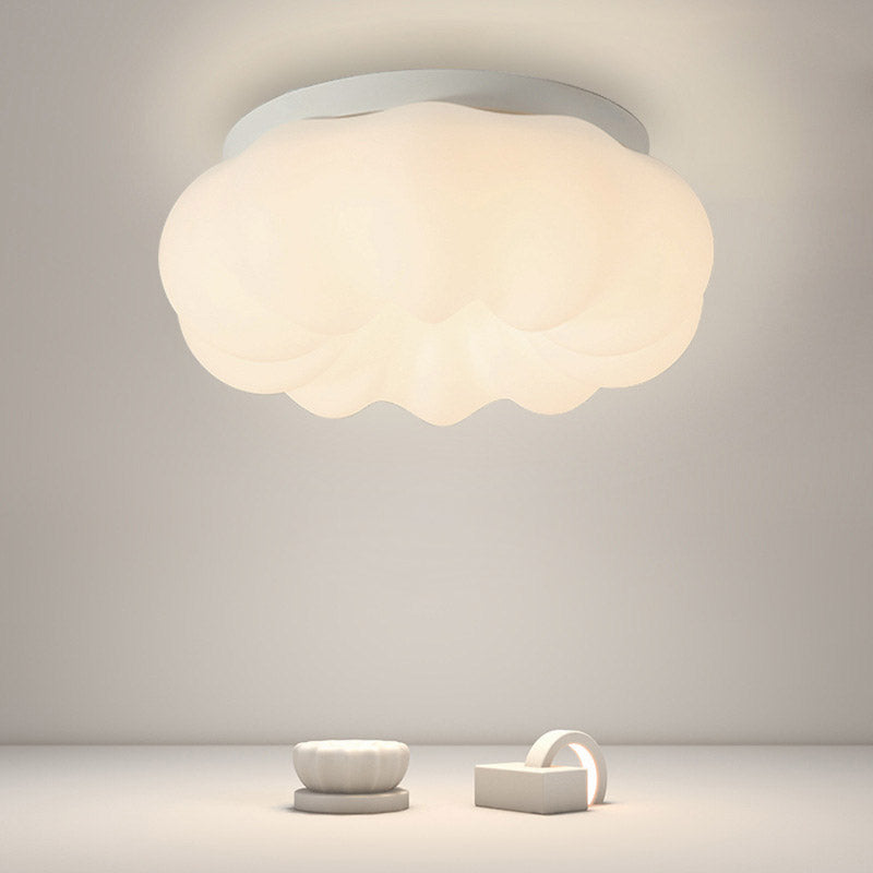 Cloudy Round Ceiling Light, Flush Mount Ceiling Fixture, Bedroom Ceiling Light, Pumpkin Ceiling Light