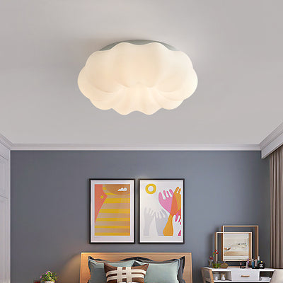 Cloudy Round Ceiling Light, Flush Mount Ceiling Fixture, Bedroom Ceiling Light, Pumpkin Ceiling Light