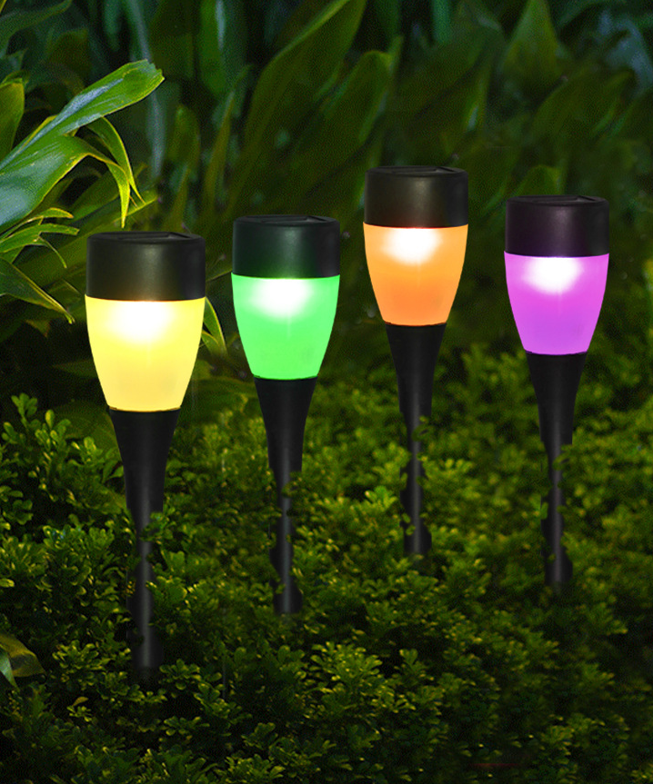 Colorful Gradient Solar Path Light, Solar Outdoor Garden Light, Solar Landscape Light - Set Of 6