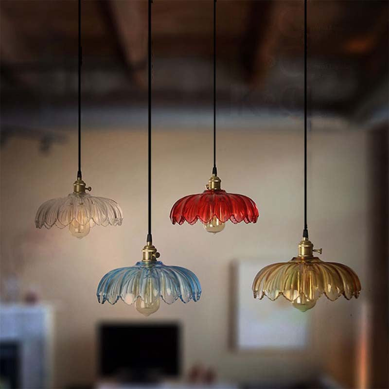 Colorful Copper Glass Chandelier, Pendant Light for Living Room