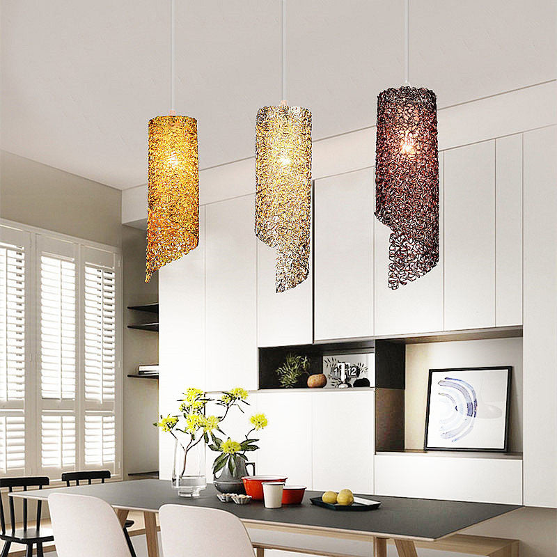 Colorful Rattan Art Chandelier, Pendant Light for Living Room