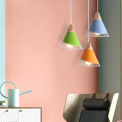 Colour Pendant Light, Ironwork Bedroom Light, Living Room Light