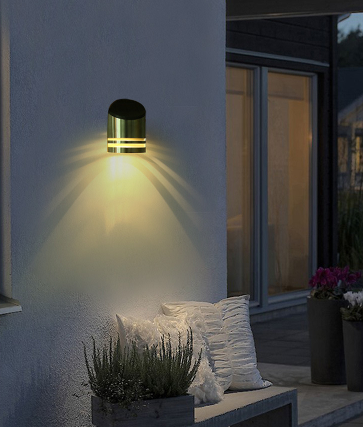 Column Solar Wall Light, Solar Outdoor Light - Set Of 2