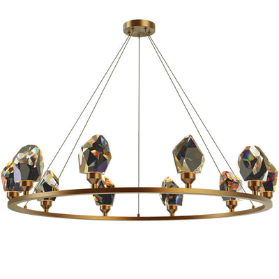 Copper Crystal Chandelier, Pendant Light for Living Room