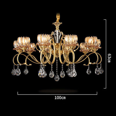 Copper Crystal Chandelier, Pendant for Dining Room