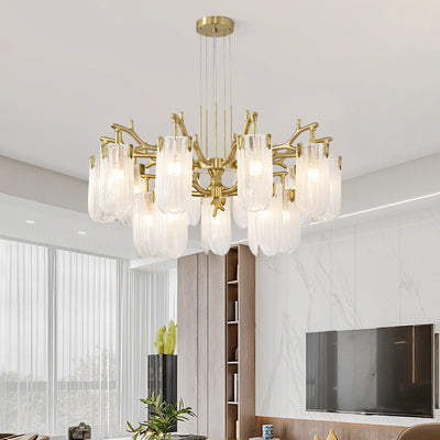 Copper Crystal Chandelier, Pendant for Living Room