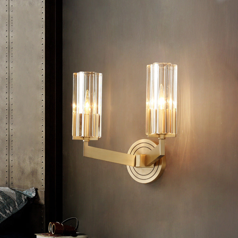 Copper Crystal Wall Light, Wall Light for Bedroom