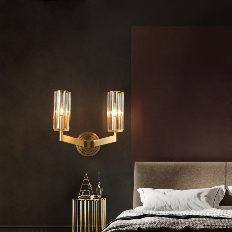 Copper Crystal Wall Light, Wall Light for Bedroom