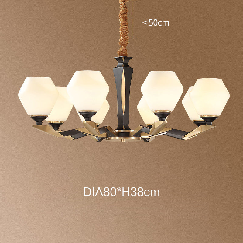 Copper Glass Chandelier, Pendant Light Modern