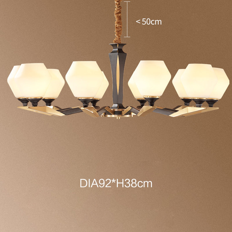 Copper Glass Chandelier, Pendant Light Modern