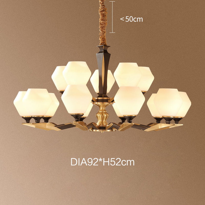 Copper Glass Chandelier, Pendant Light Modern