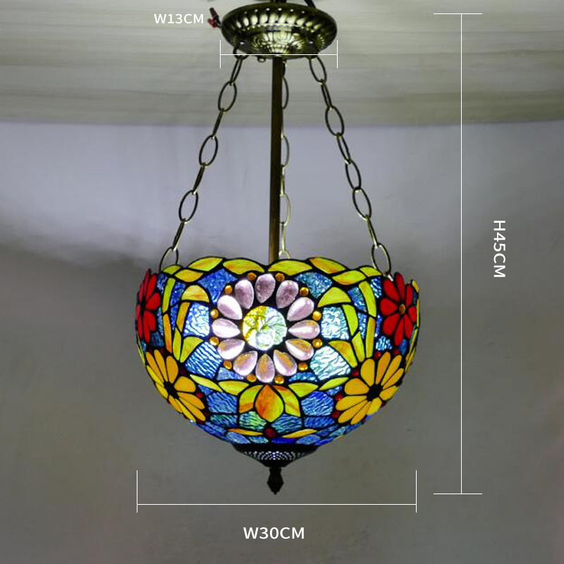 Countryside Tiffany Lamp, Glass Pendant Light, Hallway Light