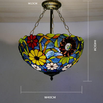 Countryside Tiffany Lamp, Glass Pendant Light, Hallway Light