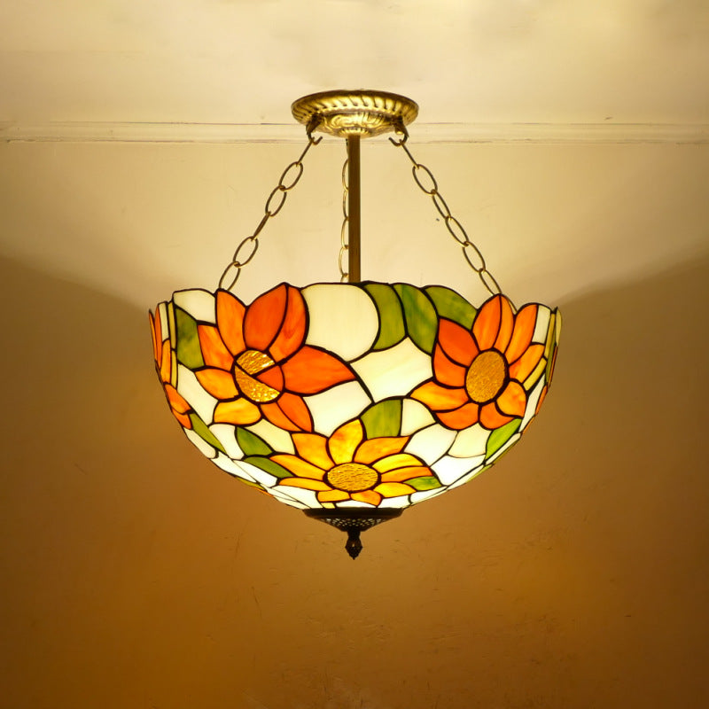 Countryside Tiffany Lamp, Glass Pendant Light, Living Room Light