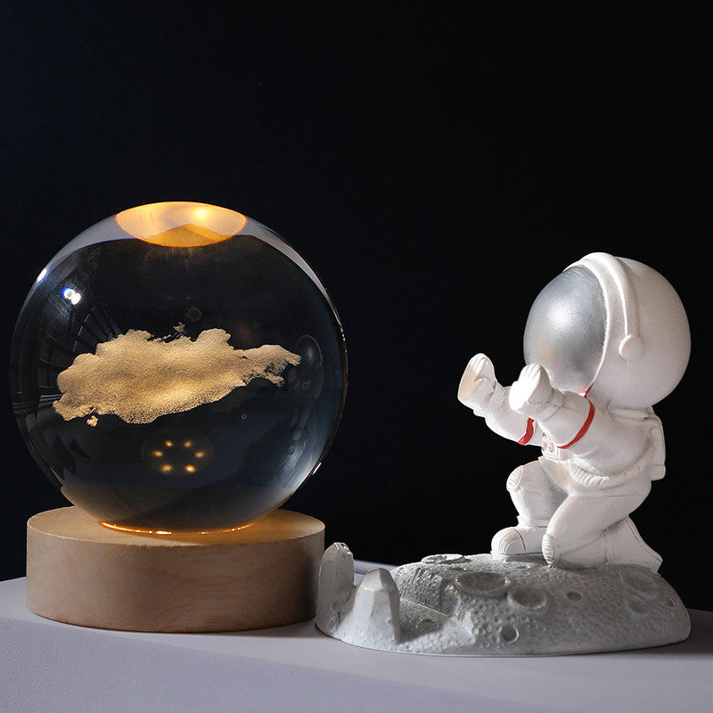 Crystal Ball, Cloud Night Light With Astronaut