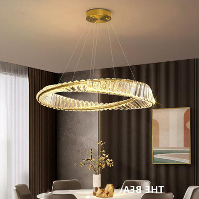 Crystal Circle Chandelier, Chandelier for Living Room