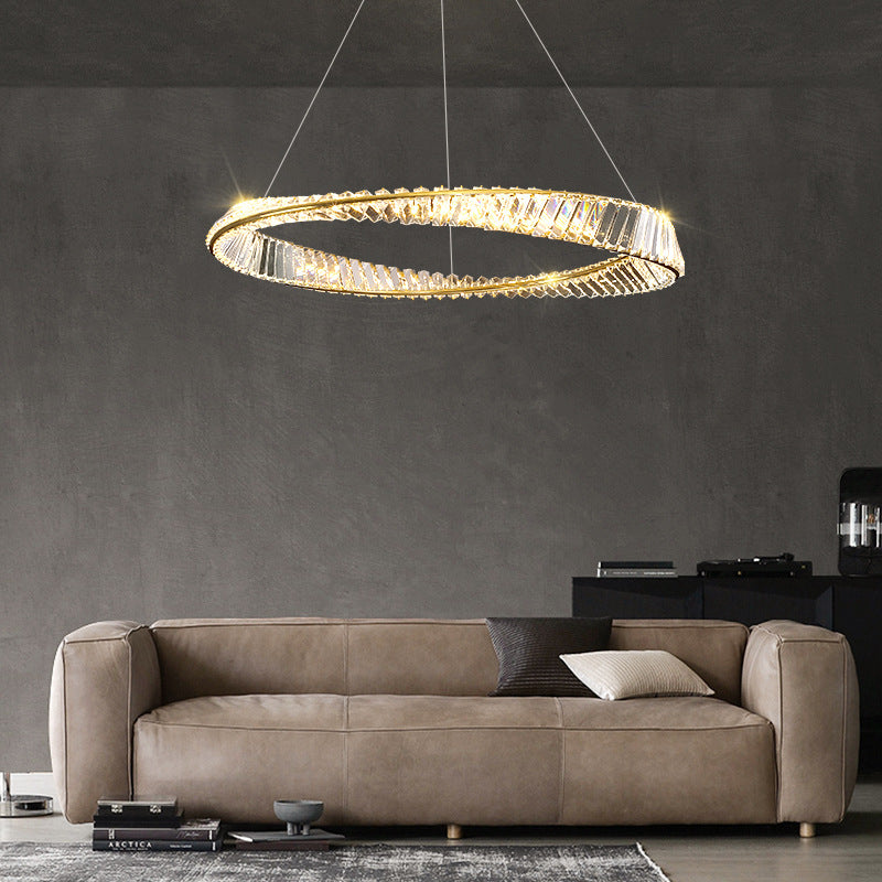 Crystal Circle Chandelier, Chandelier for Living Room