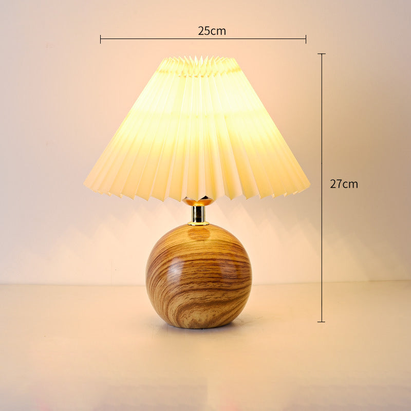 Diamond Ceramic Pleated Table Lamp, Bedside Table Lamp, Modern Bedside Lamp