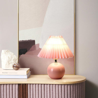 Diamond Ceramic Pleated Table Lamp, Bedside Table Lamp, Modern Bedside Lamp