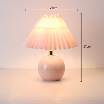 Diamond Ceramic Pleated Table Lamp, Bedside Table Lamp, Modern Bedside Lamp