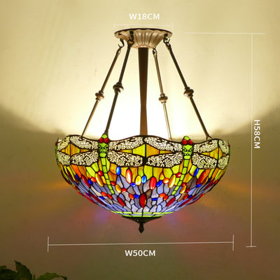 European Style Pendant Light, Glass Tiffany Lamp, Bedroom Light