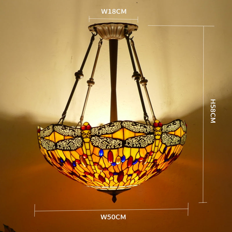 European Style Pendant Light, Glass Tiffany Lamp, Bedroom Light