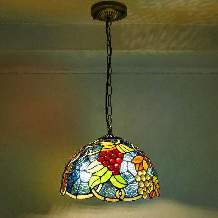 European Style Retro Pendant Light, Glass Tiffany Lamp, Living Room Light