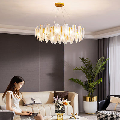 Feather Crystal Chandelier, Pendant for Living Room