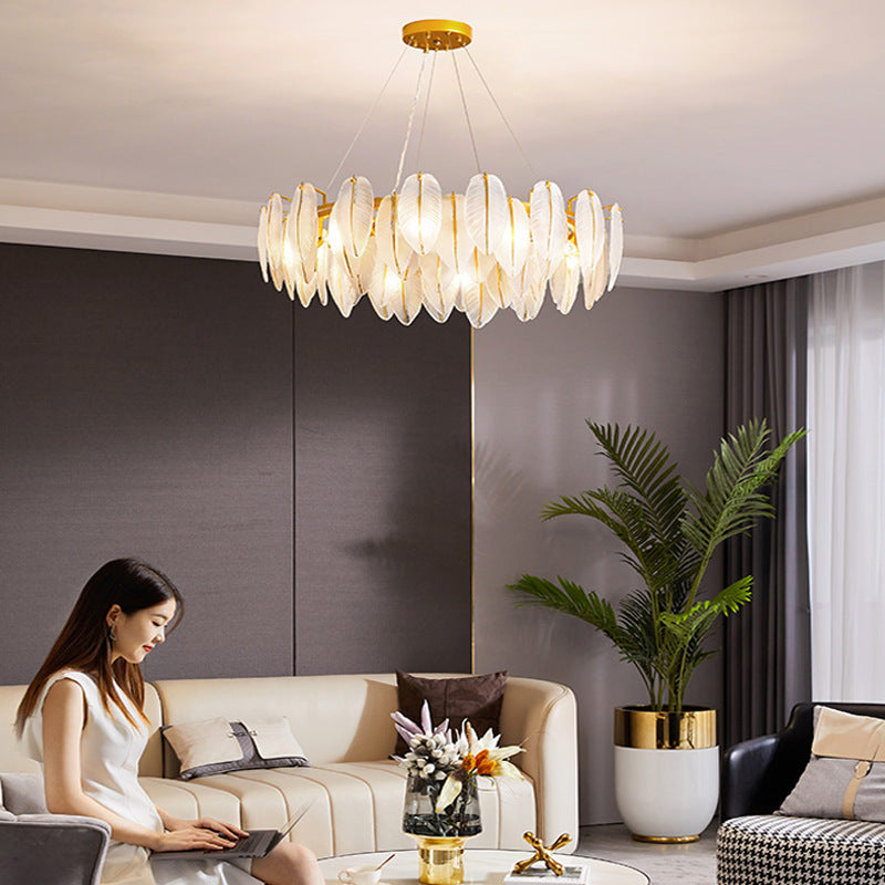 Feather Crystal Chandelier, Pendant for Living Room