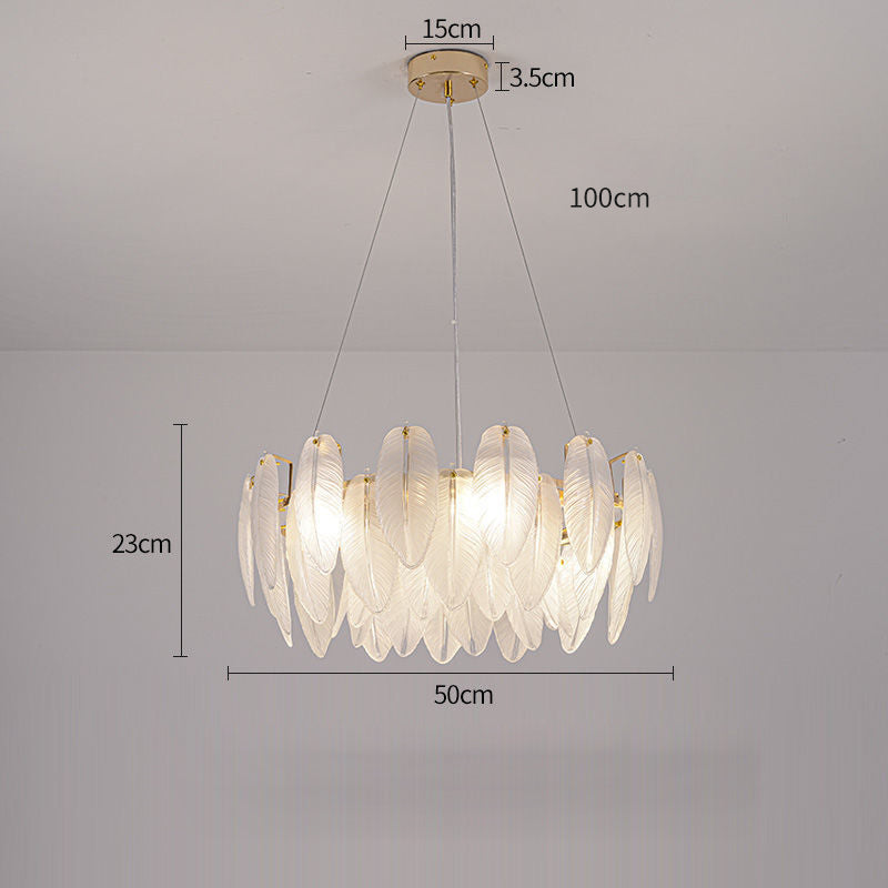 Feather Crystal Chandelier, Pendant for Living Room