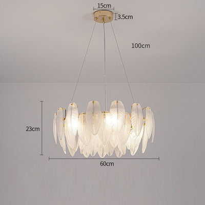 Feather Crystal Chandelier, Pendant for Living Room