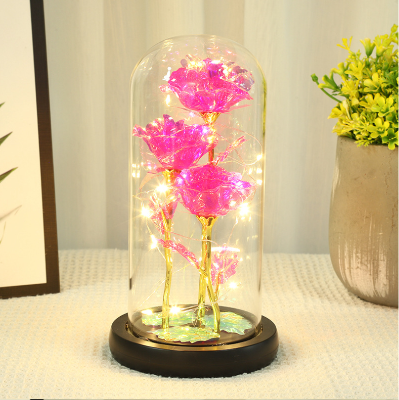 Forever Preserved Rose In Glass Dome, Flower Night Light